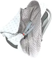 Universal Fit Baby Boy Girl Hooded for Car Seat Wrap for Babies with Hood Baby Blanket with Holes for 3-Point Harness Straps-Fit Pushchair, Pram, Buggy, Footmuff Cosy Toes
