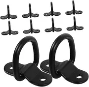Luxshiny 10pcs Clamping Door Buckle Garage Tie Down Hooks Boat Cargo Anchors D Rings Tie Down Boat Tie Down Anchors Vehicle Tie Down Truck Tie Down Rings Camper Tie Down Anchors Iron Black