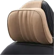 Breathable Car Seat Headrest Neck Pillow Suede Fabric Car Neck Headrest Back Support Memory Foam Headrest For Car Interior(Khaki)