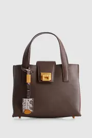 Margo Leather Mini Lock Tote Bag