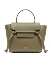 Celine Nano Belt Bag in Gained Calfskin in Dark Olive