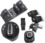 7Pc Window Headlight Switch for Golf Mk 5 6 for Jetta for P&assat for Tiguan Fuel Gas Switch Button Set