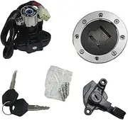 XDF Ignition Switch Fuel Gas Tank Cap Cover Seat Lock Key Compatible for Suzuki Bandit 600 GSF600 Bandit 1200 GSF1200