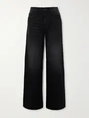 [Mother] Mother - The Spinner Zip Sneak High-rise Straight-leg Jeans - Black - 29 29 Black