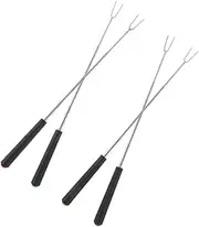 HANABASS 4Pcs Stainless Steel Barbecue Skewers Retractable Meat Forks for Grill Portable Roasting Sticks Easy to Clean BBQ Tools for Outdoor and Family Use Comfortable Grip Reusable