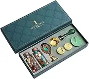 Baosity DIY Sealing Wax Set Gift Box - Wax Seal Stamp Kit for Card Wedding Invitation Crafts - Style 1