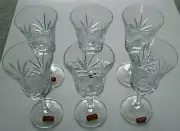 NEW IN BOX Set of 6 Gorham Crystal Cherrywood Water/Wine Glasses 7 3/4" Tall