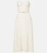 [Elie Saab] Elie Saab Embroidered cady midi dress AU 12 white