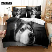 a1167 Bed Sheets Cute Husky Bedding Set Duvet Cover Set Bedding Digital Printing Bed Linen Bedding Set Fashion Design3-Piece Bedding Set (1 Duvet C