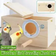 Wooden Right Opening Parrot Breeding Box Hatching Nesting Pet Cage for Birds