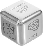 Toyvian Food Decision Dice Stainless Steel Dinner Decision Maker Unique Dining Plaything for Family and Friends Creative Present Idea for All Occasions Fun Meal Choice Tool