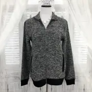 Old Navy Size Small Gray Black Full Zip Jacket Long Sleeve Oversized NWT B18