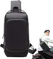[Generic] Sling Bag for Men | Waterproof Casual Pack | Chest Pack with USB Charging Port for Camping Hiking Fitness, Large Capacity Sling Daypack