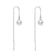 Sterling Silver Pearl Hypoallergenic Threader Earrings