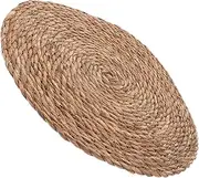 FONDOTIN Pet Grass Mat Dog Pads Round Rug Furniture Blankets Pee Pads for Dogs Round Rattan Rug Kitten Blankets Pet Protector Furniture Covers Mat Cattail Grass Coffee