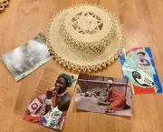 70s KINGDOM OF SWAZILAND AFRICA HANDMADE SET OF 8 WALL HANGINGS TRIVETS NOS#2