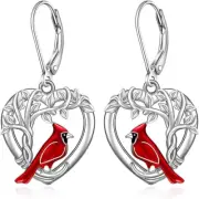 Tree of Life Cardinal Earrings in Sterling Silver - Thoughtful Gift for Grief