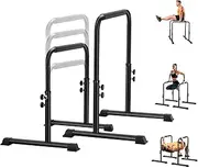 Advwin Dip Bar, 78-99cm Height Adjustable Dip Station for Full Body Strength Training, Home Gym Workout Station for Push-Ups, L-Sits, Pull-Ups & Core Exercise – 120kg Capacity