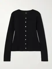 [LESET] LESET - Pointelle-knit Cotton Cardigan - Black - x large x large Black