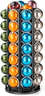 [Bagoo] Coffee Pod Carousel Holder for Nespresso Vertuoline 360 Degree Rotation with Central Additional Storage Vertuo Capsules (56+)
