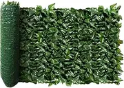 [Windscreen4less] Expandable Faux Privacy Fence Screen Fake Leaf Balcony Fencing and Vine Greenly UV Procted Wall Decore Outdoor Garden Decorartion, 39''x117''