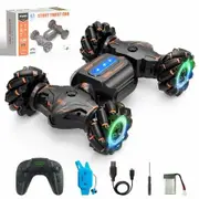 (Orange)Gesture Sensing RC Stunt Car with Light,4WD Remote Control Car for Kids,2.4Ghz Hand Remote Control Truck for Kids Christmas,Birthday Gift