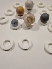 Pack of 20 White Marble Display Stands. Marble, Sphere - Displays Only