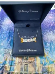 Disney Parks Crislu Disneyland Exclusive Marquee Necklace Brand New