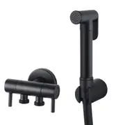 ACA Black Douche Bidet Toilet Spray Shattaf Kit With Toilet Cistern Cock