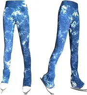 [psjAU] Figure Skating Pants,Ice Skating Pants ， Thin Figure Skating Pants, Tie Dye Figure Skating Pants, Graffiti Figure Skating Leggings for Women, Figure Skating Training Suits, Figure Skating Leggings