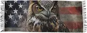 [AIXIWAWA] American Owl Portrait Women's Pashminas Scarf, Shawls Wrap Lightwight Tassel for Evening Dress Dinner Party, Multicolor