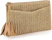 [STBTOO] Evening Handbag Summer Beach Purse Wrist Purse Vacation Handbag Shoulder Trendy Straw Clutch Purse for Women
