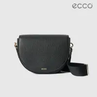 在飛比找momo購物網優惠-【ecco】Saddle Bag 真皮馬鞍包(黑色 9107