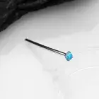 14 Karat White Gold Prong Set Fire Opal Fishtail Nose Ring