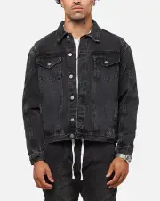 [SAINT MORTA] Saint Morta Armoury Denim Jacket Black Shadow - Size M M Black Shadow