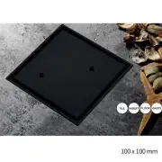 Shower Grate Tile Insert Drain 115mm Square Floor Waste Brass Black 90mm Outlet