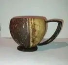 Natural Coconut Shell Cup 100% Hand Made Coffee Tea Mug Handcraft Eco Friendly
