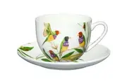 Maxwell & Williams Eloise Short Lyric Cup & Saucer 240ml - Gouldian Finch
