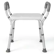 Costway Portable Shower Chair Anti-Slip Bath Seat Heavy Duty Aid Bench Adjustable w/Arm Bathroom Spa Bathtub