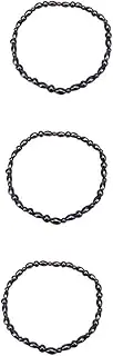 SEWOART 3pcs Fashionable Ankle Bracelet Chain Black Magnetic Anklet Bead Anklet Bracelet