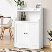 Oikiture Sideboard Buffet Cabinet with Display Shelves Storage Cabinet for Home Kitchen Living Room
