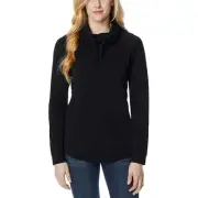 32 Degrees Heat Womens Lightweight Sweatshirt Small Black Funnel Neck NWT