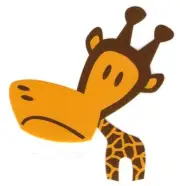 2.75X3" Giraffe large head zoo animal IRON On TRANSFER Heat Vinyl DIY shirt hat
