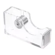 Desktop Tape Dispenser Acrylic Roll Tapes Cutter Silver