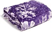 Vera Bradley Collegiate Plush XL Throw Blanket (Multiple Teams Available), Purple/White Rain Garden