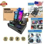 Polished Nightstand Organizer – Holds 2 Phones & 1 Tablet, Perfect Gifts for Him
