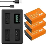 HOMERW 1800mAh LPE17 LP E17 LP-E17 Battery + 2-Slot Dual Charger Compatible for Canon EOS 200D M3 M5 M6 750D 760D T6i T6s 800D RP Kiss X8i SL2(Black)