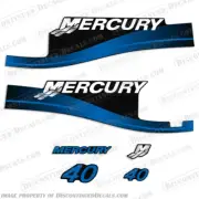 Fits Mercury 40hp Elpto Outboard Engine Decal Kit 2004 2005 - 3 Cylinder (Blue)