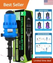 0.4%~4% Adjustable Fertilizer Injector Water Powered Chemical Liquid Doser Di...