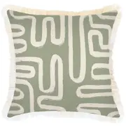 Cushion Cover-Coastal Fringe-Maze Sage-45cm x 45cm